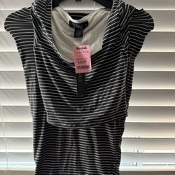 Stripe blouse  and Skirt.