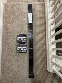 Large Heavy Duty Curtain Rod with 2 sets of Marble Finials