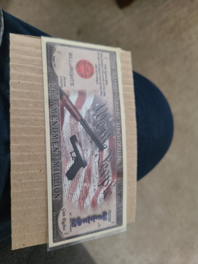 Replica million dollars note second amendment