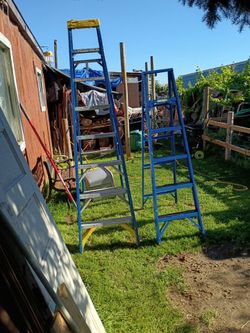 2 werner ladders ...blue 8ft ---6ft