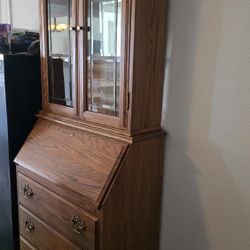 Vintage Oak Wood Desk 