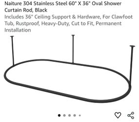 Stainless Steel Oval Shower Curtain Rod *READ DISCRIPTION*