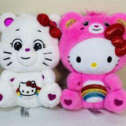 Hello Kitty and Friends x Care Bears Cheer Bear Set Plush 10” Hello Kitty Toy