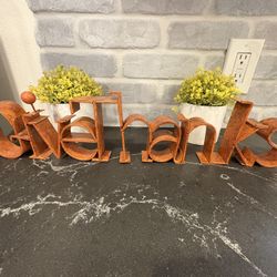 Give Thanks Metal Sign Plaque - Thanksgiving Home Decor - Simi Valley 