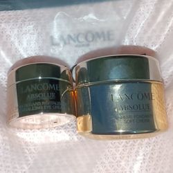 Lancome Absolutely Eye Cream + Soft Cream Duo With Make Up Bag & Accessories 