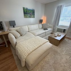 Leigh Modular Sectional - Ivory Wool Bouclé