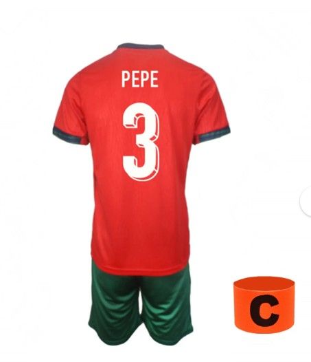 2024-25 Kids Soccer Jersey Portugal Boys Football Uniforms For PEPE(6-7years)