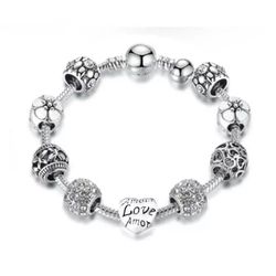 Bracelet With White Zircon 