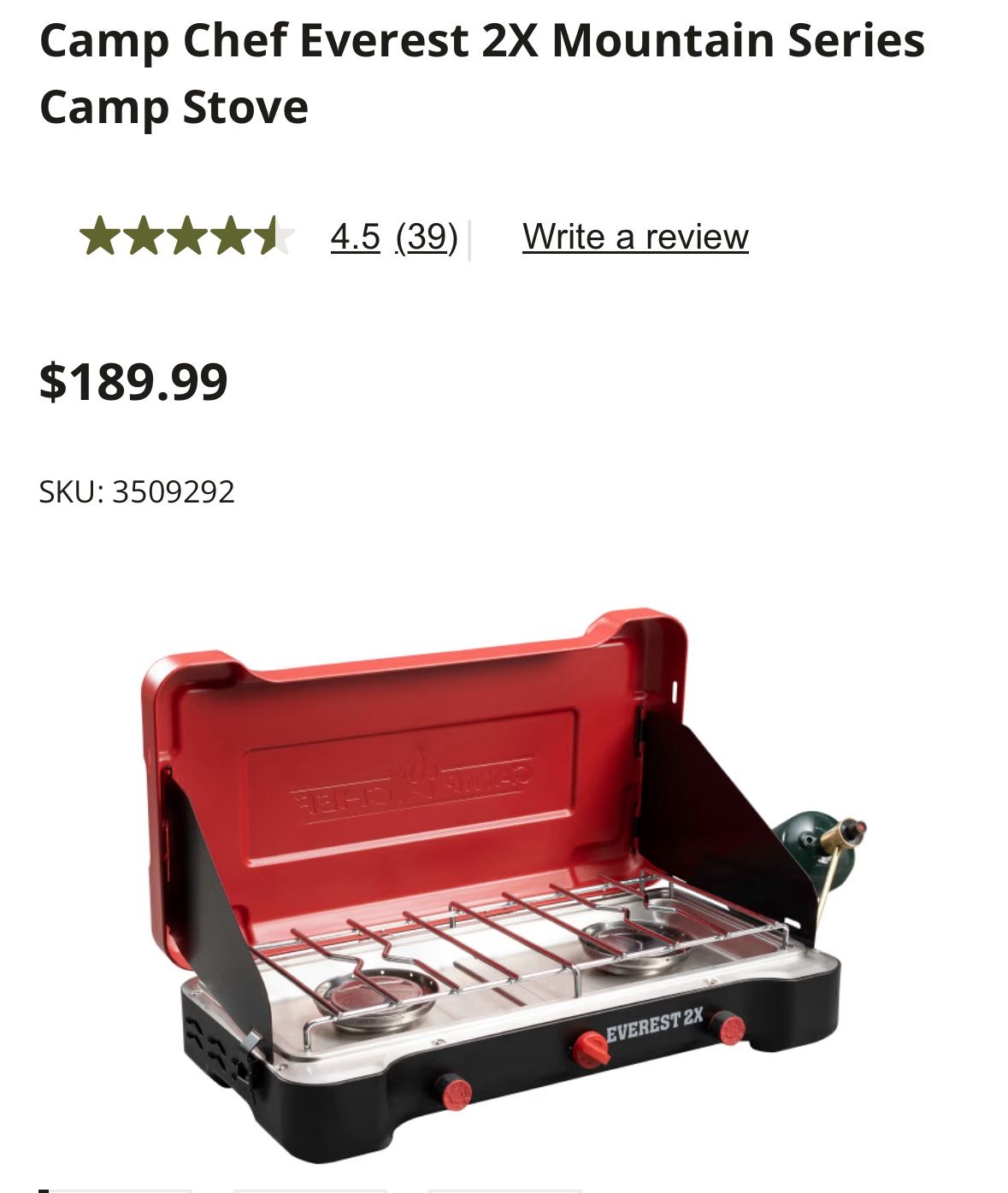 Camp Stove Everest 2 Burner - 30% OFF