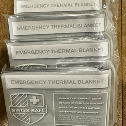 Emergency Thermal Blankets By Swiss Safe. Protect  From Extreme Hot Or Cold!