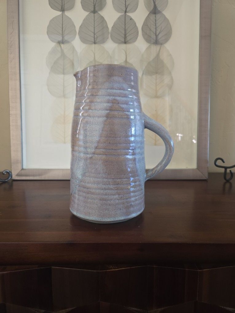 Rustic Pottery Pitcher β Handmade Vase 9.5β