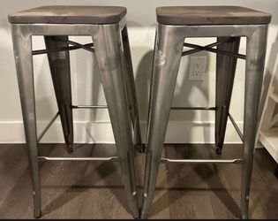 2 Farmhouse Barstools - OBO