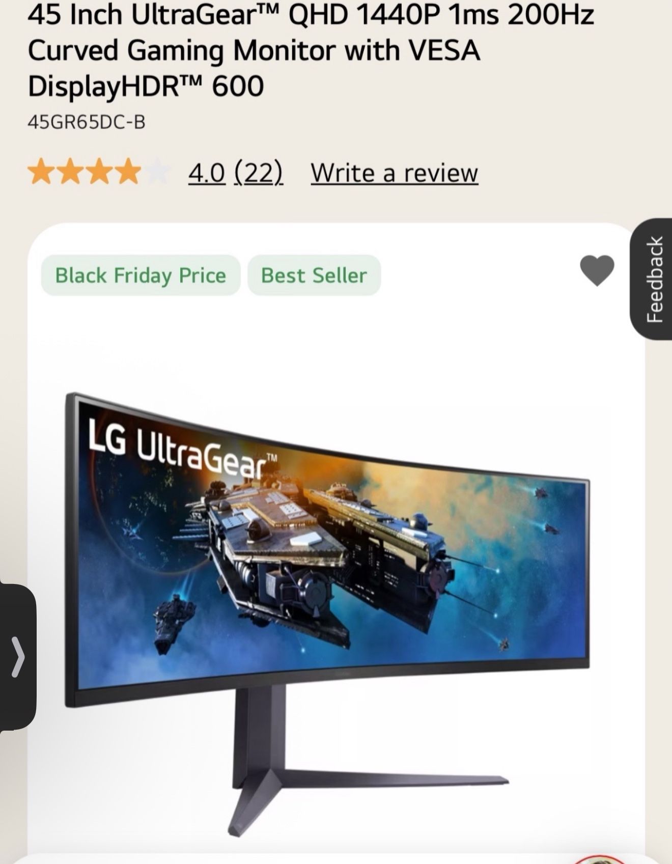 45in Curved Gaming Monitor