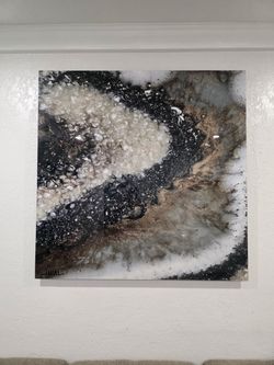Original Abstract Resin and Crystal Wall Art