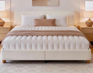 Beautiful cream bed frame and headboard new