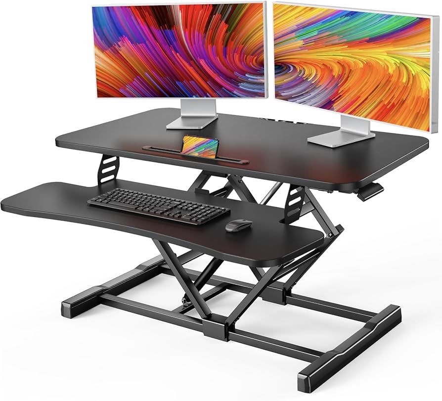 Standing Desk Converter, 32” Sit to Stand Desk with Keyboard Tray,