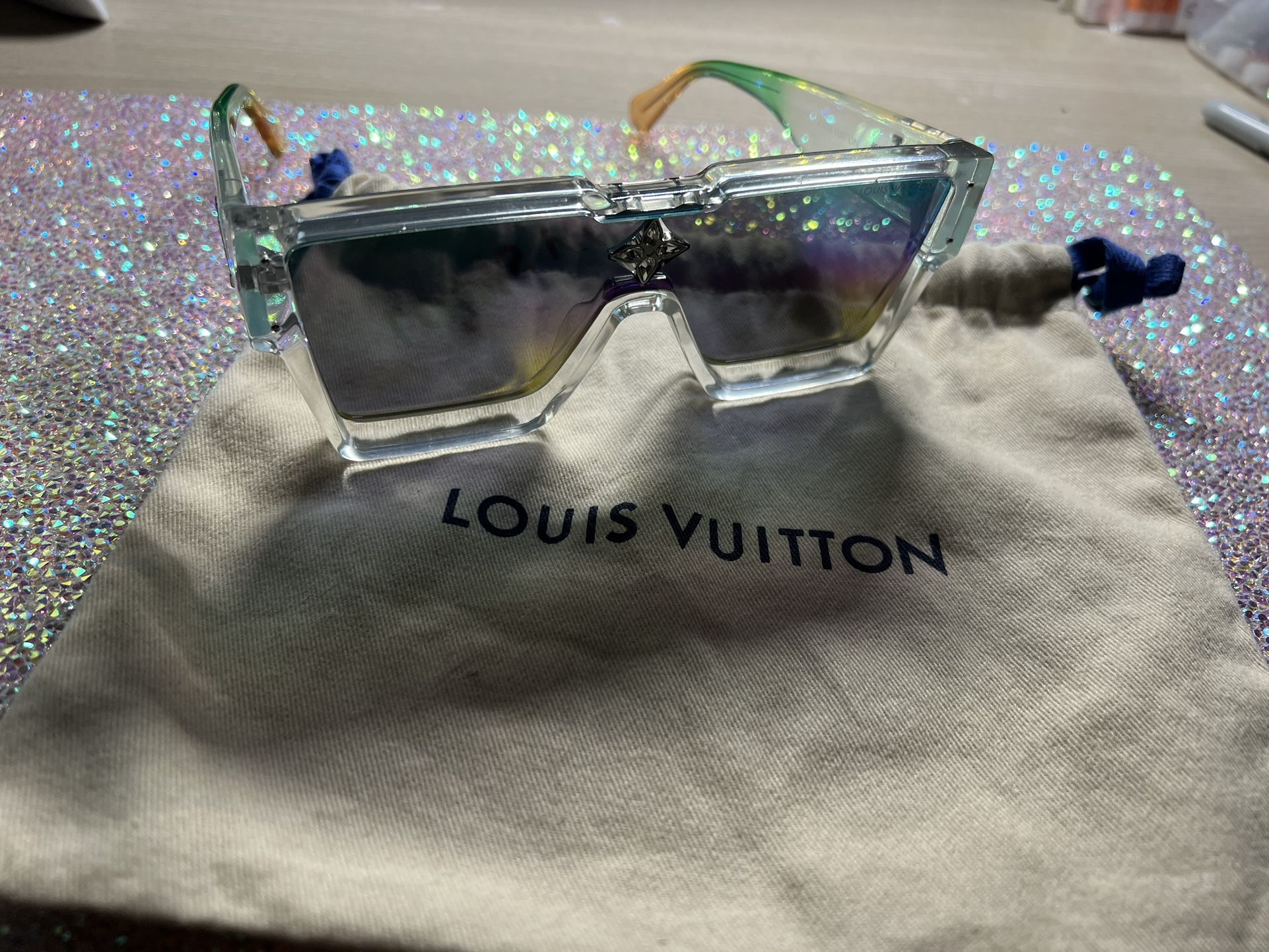NWT Louis Vuitton LV Clear Rainbow Lens Cyclone Sunglasses Men's