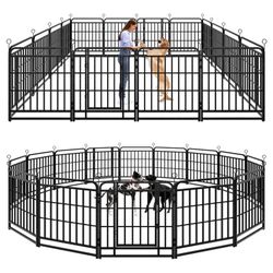 New 47in Black Pet Playpen Dog Fence US-PDF8007-BK-47IN-A-12