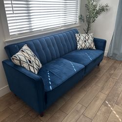 Blue velvet sleeper sofas