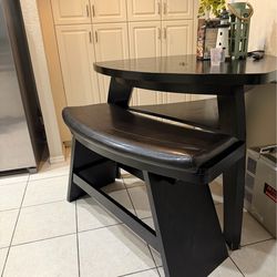 High table with bench and chairs