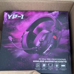 Brand new Wireless Gaming Headset for PS5, PS4, PC, USB Over Ear Gaming Headphones with Noise Canceling Mic, Bluetooth 5.3, 100H Battery, Low Latency,