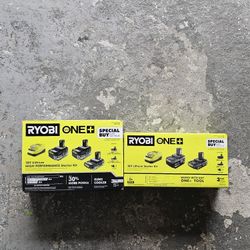 2 Pack Of Ryobi Battery Totall Of 5 Batteries And 2 Chargers... 140 For Both Pack Hit Me Up And We Can Talk......they Need To Go Today 