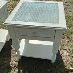 Lamp Table With Glass On Top
