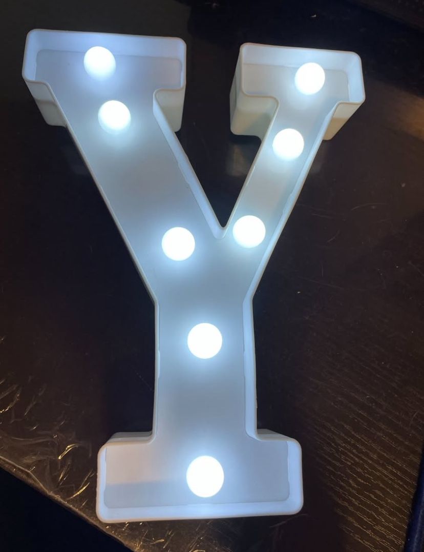 Marquee Letter Y White Light Decor