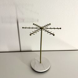 Necklace Holder Organizer, Solid Wood Base Necklace Display Stand with Jewelry Holder Hooks, Rotating Necklace Organizer Stand Display 