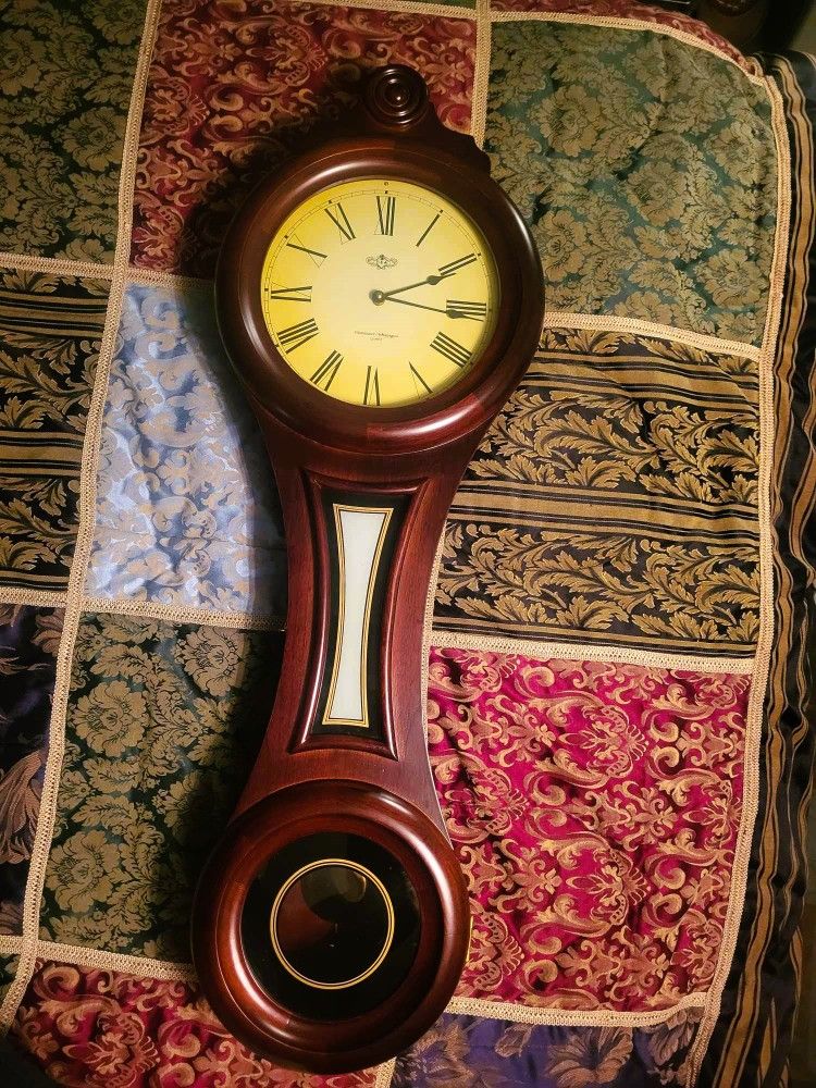 Big Beautiful JC PANNY Home Collection Banjo Quartz Clock - Chimes - 38" high 13" wide 5.75" deep