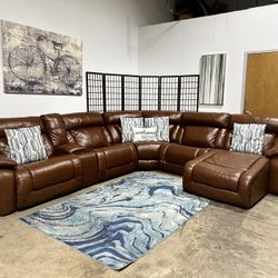 Brown Recliner Sectional