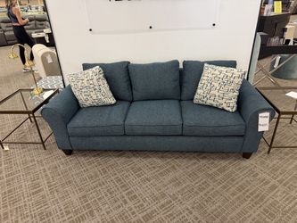 Style Line Dahila Roll Arm Sofa - Denim Blue (Bennington Ocean) | Couch | Living Room Couch
