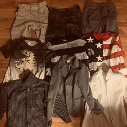 Boys Size 6/7/8 Clothes (3 Pants & 2 Button Downs, 1 Jacket, 1 Sweater & 2 Shirts)