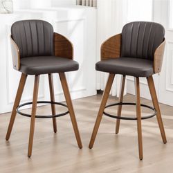Set of 2 Modern Counter Height Swivel Barstools