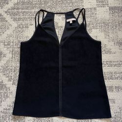 Banana Republic black camisole top with a V-neck and spaghetti straps, size 10