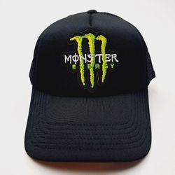 Monster Energy Foam Mesh Trucker Snapback Hat Black 