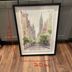 NYC framed Watercolor Picture
