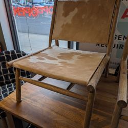 Cowhide And Mango Accent Chair