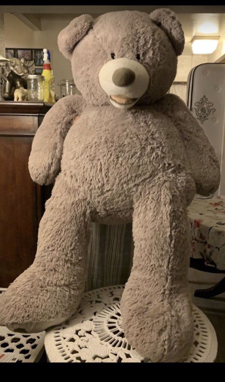 life size grey teddy bear