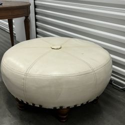 White leather ottoman 