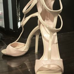Nude Color Heels Shoes Woman