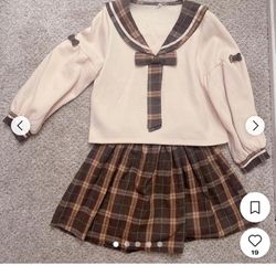 Sailor Uniform Jumpsuit Blouse Skirt And  Top