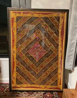 Framed Indian Embroidered Textile Wall Art
