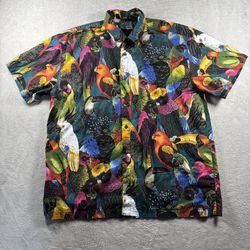 Vintage High Seas Trading Co Tropical Birds Men’s XL Hawaiian Button Shirt #4A