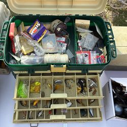 Vintage tackle box full of lures