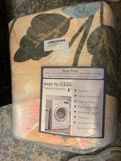 New!✨ Beautiful 8 Foot Round Boho Farmhouse Floral Washable Rug