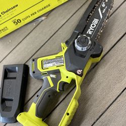 RYOBI ONE+ 18V 6 in. Cordless Battery Compact Pruning Mini Chainsaw (Tool Only)