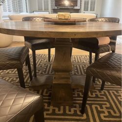 60" Salado Round Dining Table Brown Wood - excellent condition