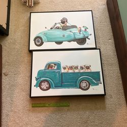 “Dog In Car” Wall Art