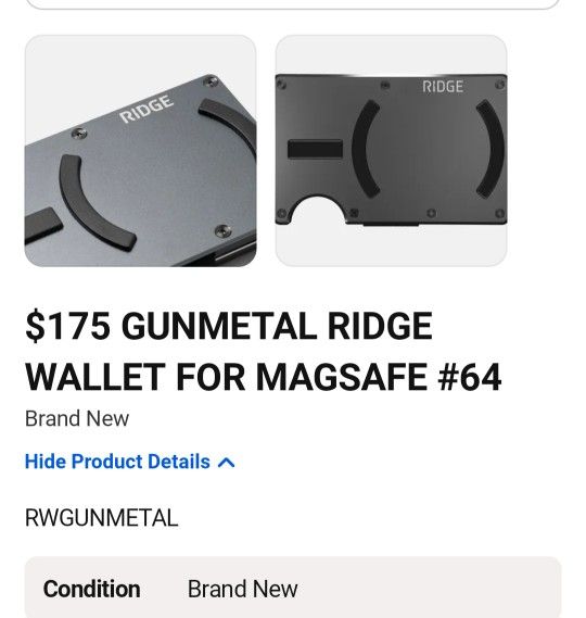Rare* Ridge Gunmetal Wallet